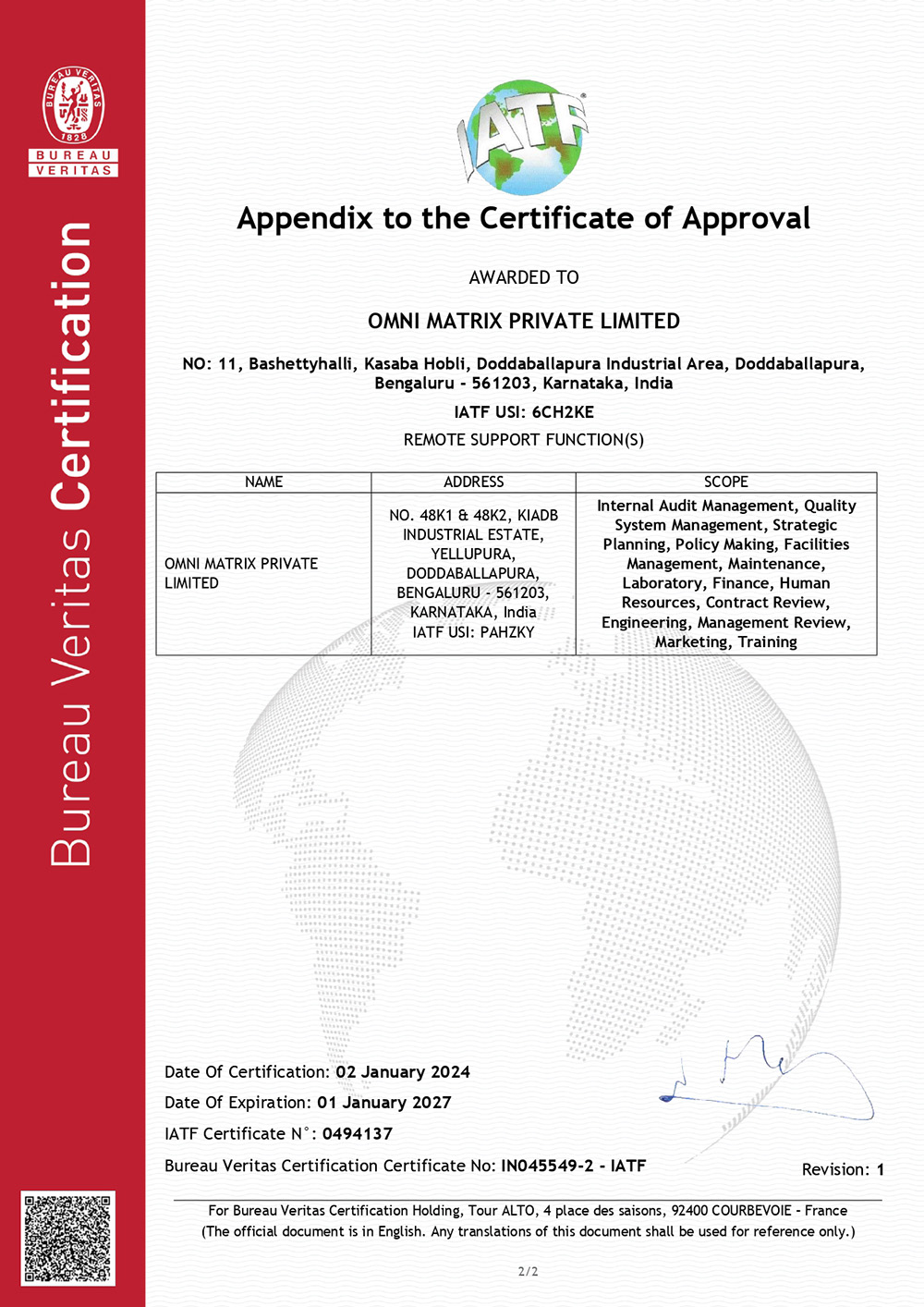 Certification